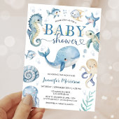 Under The Sea Baby Shower Boy Blue Ocean 招待状