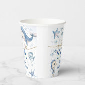 Under The Sea Baby Shower Boy Blue Ocean 紙コップ (右)