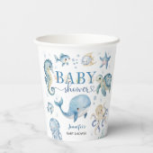 Under The Sea Baby Shower Boy Blue Ocean 紙コップ (裏面)