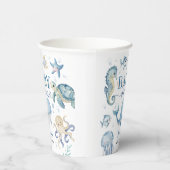 Under The Sea Baby Shower Boy Blue Ocean 紙コップ (右)