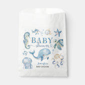 Under The Sea Baby Shower Boy Blue Ocean Animals フェイバーバッグ (正面)