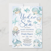 Under The Sea Baby Shower Boy Cute Ocean  招待状 (正面)
