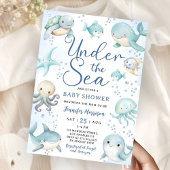 Under The Sea Baby Shower Boy Cute Ocean  招待状