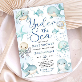 Under The Sea Baby Shower Boy Cute Ocean  招待状