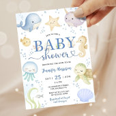 Under The Sea Baby Shower Boy Ocean 招待状