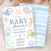 Under The Sea Baby Shower Boy Ocean 招待状