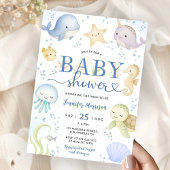 Under The Sea Baby Shower Boy Ocean 招待状