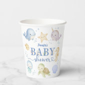 Under The Sea Baby Shower Boy Ocean 紙コップ (裏面)