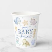 Under The Sea Baby Shower Boy Ocean 紙コップ (正面)