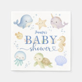 Under The Sea Baby Shower Boy Ocean Paper スタンダードカクテルナプキン (正面)