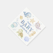 Under The Sea Baby Shower Boy Ocean Paper スタンダードカクテルナプキン (角)