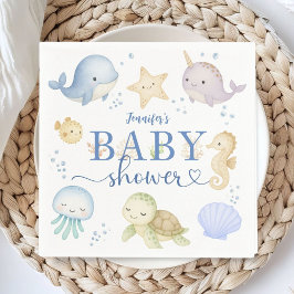 Under The Sea Baby Shower Boy Ocean Paper スタンダードカクテルナプキン