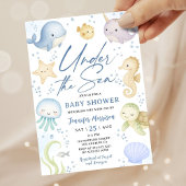 Under The Sea Baby Shower Cute Ocean 招待状