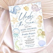 Under The Sea Baby Shower Cute Ocean 招待状