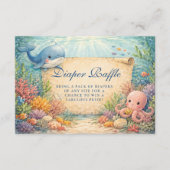 Under The Sea Baby Shower Diapper Raffle エンクロージャーカード (正面)