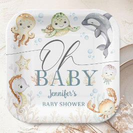 Under The Sea Baby Shower Gender Neutral Ocean ペーパープレート