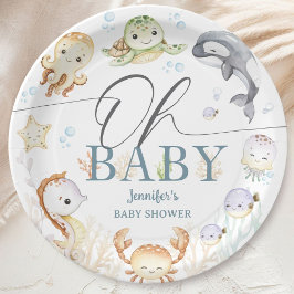 Under The Sea Baby Shower Gender Neutral Ocean ペーパープレート