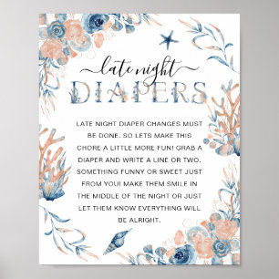 Under the Sea Baby Shower  'Late Night Diaper'  ポスター