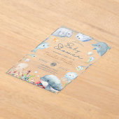 Under the Sea Baby Shower Ocean Animals Neutral アクリル招待状 (レイダウン)