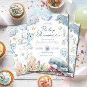 Under the Sea Baby Shower Ocean Animals Neutral 招待状