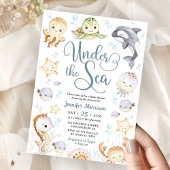 Under The Sea Baby Shower Ocean Gender Neutral 招待状