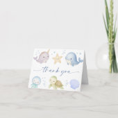 Under The Sea Baby Shower Ocean Thank You Card サンキューカード (正面)