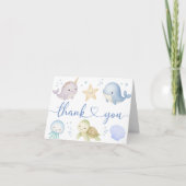 Under The Sea Baby Shower Ocean Thank You Card サンキューカード (正面)