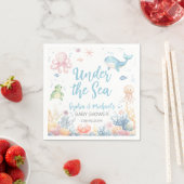 Under the Sea Baby Shower Party スタンダードカクテルナプキン (インサイチュ)