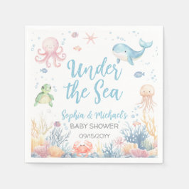 Under the Sea Baby Shower Party スタンダードカクテルナプキン