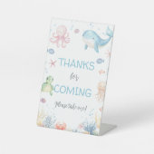 Under the Sea Baby Shower Thanks for coming 台座サイン (正面)