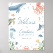 Under the Sea Baby Shower Welcome Sign ポスター (正面)