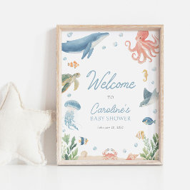 Under the Sea Baby Shower Welcome Sign ポスター