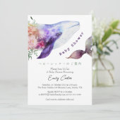 Under the Sea Baby Shower Whale Floral Whimsical 招待状 (スタンド正面)