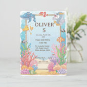 Under the Sea Birthday Invitation, Oliver 4th  招待状 (スタンド正面)