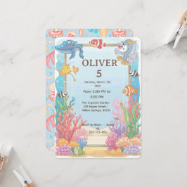 Under the Sea Birthday Invitation, Oliver 4th  招待状
