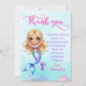 Under the sea Birthday - Mermaid Thank you card サンキューカード (正面)