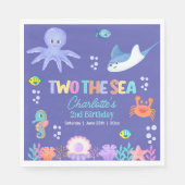 Under the Sea Birthday – TWO the SEA Girl Theme スタンダードランチョンナプキン (正面)