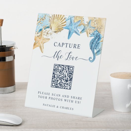 Under the Sea Capture the love QR Code Wedding 台座サイン (インサイチュ)