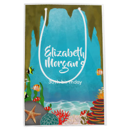 Under the Sea Cave Beautiful Creatures Birthday ミディアムペーパーバッグ