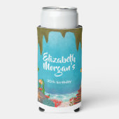 Under the Sea Creatures Beautiful Cave Birthday スリム缶クーラー (Seltzer正面)