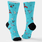 Under the Sea Crew Socks for Everyone – アクア ソックス (傾斜あり)