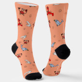Under the Sea Crew Socks for Everyone - Peach ソックス (傾斜あり)