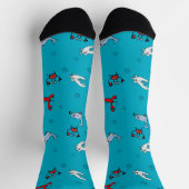 Under the Sea Crew Socks for Everyone - Teal ソックス (上部)