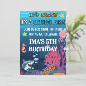 Under the Sea Cute Cartoon Birthday Invitation 招待状 (スタンド正面)