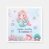 Under the sea - Cute Mermaid Birthday Girl スタンダードカクテルナプキン (正面)