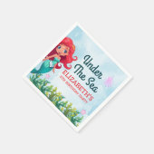 Under the sea Cute Mermaid Birthday Girl スタンダードカクテルナプキン (角)