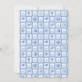 Under the sea cute turtle blue baby shower 招待状 (裏面)