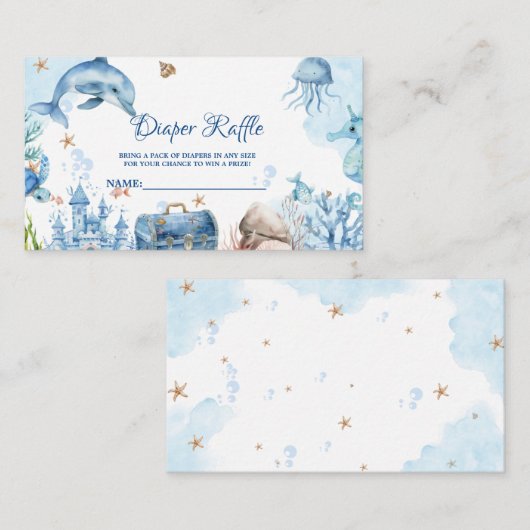 Under the sea Diaper Raffle Request Card エンクロージャーカード (正面/裏面)