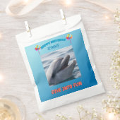 Under the Sea Dolphin Birthday フェイバーバッグ (クリップ留めされた状態)