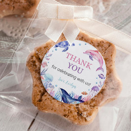 Under The Sea Dolphin Sticker Labels誕生日 ラウンドシール